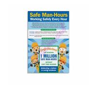 Safe Workplace Achievement Poster Hours Worked Without Injury Canvas Painting for Business Wall Decor(Framed,16x24inch(40x60cm))