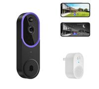Safedoorbell the Smarter Way to Protect Your Home, Wireless Wi-Fi Video Doorbell Camera Ai Motion Detection, Wireless Video Doorbell, Safe Doorbells Camera, Motion Detection, Night Vision (Purple-P)