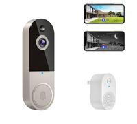 Safedoorbell the Smarter Way to Protect Your Home, Wireless Wi-Fi Video Doorbell Camera Ai Motion Detection, Wireless Video Doorbell, Safe Doorbells Camera, Motion Detection, Night Vision (Beige-T)