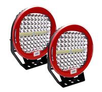 Safego 2pcs Focos LED Tractor, 9" 408W 40800LM Faros Trabajo LED Spot 12V-24V LED IP67 Impermeable Luz de Niebla para Coche, SUV, UTV, ATV, Off-road, Camión, Moto - Garantía de 1 años(Concha roja)