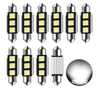 Safego 36MM LED Bombillas C5W LED CanBus Festoon 3 SMD 5050 6411 6418 1.42" 12V Luz Interior de Coche Festón Lámpara Luces de Matricula, Maletero, Domo, Mapa, Guantera, Puertas Bombilla Blanco 10PCS