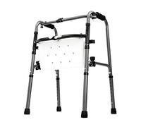 Safehappy - Silla de ducha plegable, andador geriátrico de alta resistencia, altura ajustable, marco para ayudar a la movilidad, muleta de acero con decoración de asiento acolchado