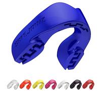 SAFEJAWZ Protector bucal adultos y niños para todos los deportes de contacto, incluidos rugby, MMA, artes marciales de kickboxing, judo, hockey y boxeo (Júnior (Hasta 11 Años), Azul)