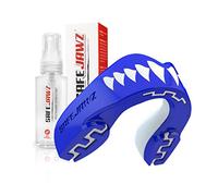SAFEJAWZ Protector bucal y Spray desinfectante 50ml Paquete para Deportes de Contacto, Rugby Boxing Artes Marciales (Shark, Júnior (Hasta 11 Años))