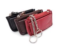 Safekeeper - Estuche pequeño de piel para llaves de coche (3 unidades), Negro, marrón y bordo, talla única