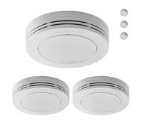Safeliveo Detector de Humo- Alarma de Incendio para el hogar - Batería de 10 años - Sin LED Intermitente - Función de Prueba y Silencio - con Almohadillas Adhesivas - Conforme a EN 14604-3 Piezas