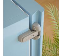 SAFELON 1 Pieza Cerradura del refrigerador, Cerradura a Prueba de Niños para Puerta de Refrigerador o Congelador, Pestillo de Seguridad para Niños Pequeños (Gris)