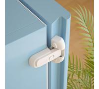SAFELON 1 Pieza Cerradura del refrigerador, Cerradura a Prueba de Niños para Puerta de Refrigerador o Congelador, Pestillo de Seguridad para Niños Pequeños (Blanco)