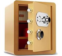 Safes & Door Locks Fire Resistant Security Digital Money Steel Alloy Drop Safe with Key Lock,Gold
