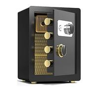 Safes Office,Steel Fireproof,Waterproof and Anti-Theft,Hotel Financial Cash File Cabinet,Family Storage Box,with Foot Pads,Height 40cm/45cm, Black