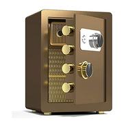 Safes Office,Steel Fireproof,Waterproof and Anti-Theft,Hotel Financial Cash File Cabinet,Family Storage Box,with Foot Pads,Height 40cm/45cm, Brown