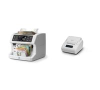 Safescan 2865-S contadora de billetes para contar valor de billetes mezclados con detección falsa en 7 puntos y pantalla multilingüe + Safescan TP-230 impresora térmica gris para imprimir resultados