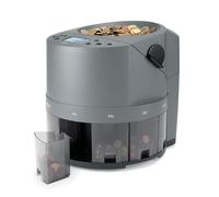 Safescan Contadora de monedas 1450 que cuenta valor y clasifica gran volumen de monedas mezcladas de euro con rapidez, Clasificadora que separa por denominación, Cuenta monedas de forma continua