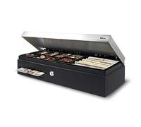 Safescan SD-4617S Cajón de efectivo negro con diseño de 6 billetes/8 monedas, bandeja interior ajustable, potencia de 12 V dura al menos 1 millón de ciclos, bloqueo de 2 posiciones (abierto y en espera), garantía de 3 años