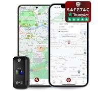 SafeTag Mini 4G - Mini localizador GPS recargable 4G LTE, coche, moto, etc. 34 - 205 países, seguimiento y notificaciones en tiempo real, prueba gratuita de 7 días - SIM incluida, 12 meses de garantía
