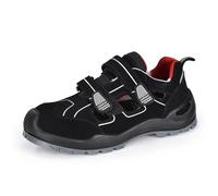 SAFETOE Sandalias de seguridad 7518 de cuero de vacuno genuino de ante superior S1P antiestáticas con suela resistente al deslizamiento con plantilla de espuma viscoelástica con puntera de acero con