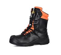 SAFETOE Sierra de Seguridad botas de protección de corte de grado 1, zapatos de construcción de madera con plantilla de espuma de memoria de cuero de acero pesado bovino calzado
