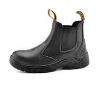 Safetoe Zapatos de seguridad para hombres y mujeres, M-8025 S3 Botas de seguridad para hombres con cuero impermeable, puntera de material, calzado ligero con punta de acero, pantuflas talla EU 42