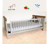 Safetots Barrera de Cama de Madera, Blanca, 38cm de Alto x 110cm de Ancho, Barrera para Cama Infantil para Seguridad, Baranda de Cama Infantil Segura, Preensamblada, Instalación Fácil