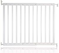 Safetots Barrera de Escalera de Madera Maciza con Fijación por Tornillos, Blanca, 63,5 cm - 105,5 cm, Puerta de Bebé de Madera, Barrera de Seguridad de Ajuste de Tornillo