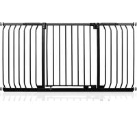 Safetots Barrera Elite de Seguridad para Bebés, 143cm - 152cm, Negra Mate, Barrera de Presión para Escaleras, Puerta de Seguridad para Bebés para Puertas, Pasillos y Espacios, Barrera de Seguridad