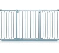 Safetots Barrera Elite de Seguridad para Bebés, 152cm - 161cm, Gris Mate, Barrera de Presión para Escaleras, Puerta de Seguridad para Bebés para Puertas, Pasillos y Espacios, Barrera de Seguridad