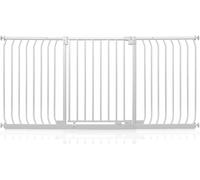 Safetots Barrera Elite de Seguridad para Bebés, 179cm - 188cm, Blanca Mate, Barrera de Presión para Escaleras, Puerta de Seguridad para Bebés para Puertas, Pasillos y Espacios, Barrera de Seguridad