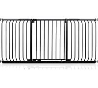 Safetots Barrera Elite de Seguridad para Bebés, 179cm - 188cm, Negra Mate, Barrera de Presión para Escaleras, Puerta de Seguridad para Bebés para Puertas, Pasillos y Espacios, Barrera de Seguridad