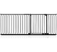 Safetots Barrera Elite de Seguridad para Bebés, 198cm - 207cm, Negra Mate, Barrera de Presión para Escaleras, Puerta de Seguridad para Bebés para Puertas, Pasillos y Espacios, Barrera de Seguridad