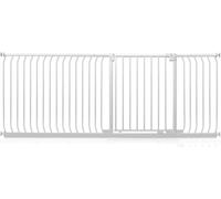 Safetots Barrera Elite de Seguridad para Bebés, 207cm - 216cm, Blanca Mate, Barrera de Presión para Escaleras, Puerta de Seguridad para Bebés para Puertas, Pasillos y Espacios, Barrera de Seguridad
