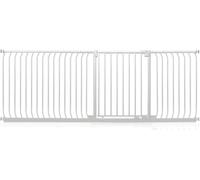 Safetots Barrera Elite de Seguridad para Bebés, 225cm - 234cm, Blanca Mate, Barrera de Presión para Escaleras, Puerta de Seguridad para Bebés para Puertas, Pasillos y Espacios, Barrera de Seguridad