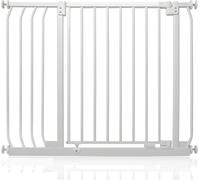 Safetots Barrera Elite de Seguridad para Bebés, 89cm - 98cm, Blanca Mate, Barrera de Presión para Escaleras, Puerta de Seguridad para Bebés para Puertas, Pasillos y Espacios, Barrera de Seguridad