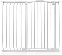 Safetots Barrera Extra Alta de Tope Curvo para Bebés, 107cm - 116cm, Blanca Mate, Altura Extra Alta de 100cm, Barrera de Presión para Escaleras, Barrera de Seguridad para Bebés