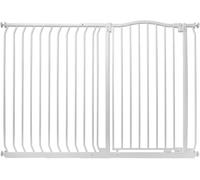 Safetots Barrera Extra Alta de Tope Curvo para Bebés, 134cm - 143cm, Blanca Mate, Altura Extra Alta de 100cm, Barrera de Presión para Escaleras, Barrera de Seguridad para Bebés