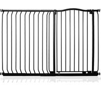 Safetots Barrera Extra Alta de Tope Curvo para Bebés, 134cm - 143cm, Negra Mate, Altura Extra Alta de 100cm, Barrera de Presión para Escaleras, Barrera de Seguridad para Bebés