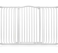 Safetots Barrera Extra Alta de Tope Curvo para Bebés, 143cm - 152cm, Blanca Mate, Altura Extra Alta de 100cm, Barrera de Presión para Escaleras, Barrera de Seguridad para Bebés