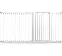 Safetots Barrera Extra Alta de Tope Curvo para Bebés, 198cm - 207cm, Blanca Mate, Altura Extra Alta de 100cm, Barrera de Presión para Escaleras, Barrera de Seguridad para Bebés