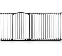 Safetots Barrera Extra Alta de Tope Curvo para Bebés, 198cm - 207cm, Negra Mate, Altura Extra Alta de 100cm, Barrera de Presión para Escaleras, Barrera de Seguridad para Bebés