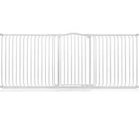 Safetots Barrera Extra Alta de Tope Curvo para Bebés, 234cm - 243cm, Blanca Mate, Altura Extra Alta de 100cm, Barrera de Presión para Escaleras, Barrera de Seguridad para Bebés