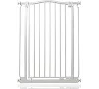 Safetots Barrera de Seguridad Extra Alta con Parte Superior Curvada, 71cm - 80cm, Blanco Mate, Altura Extra Alta de 100cm, Barrera de Presión para Escaleras, Barrera de Seguridad para Bebés