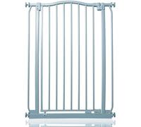 Safetots Barrera de Seguridad Extra Alta con Parte Superior Curvada, 71cm - 80cm, Gris Mate, Altura Extra Alta de 100cm, Barrera de Presión para Escaleras, Barrera de Seguridad para Bebés