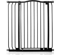 Safetots Barrera Extra Alta de Tope Curvo para Bebés, 80cm - 89cm, Negra Mate, Altura Extra Alta de 100cm, Barrera de Presión para Escaleras, Barrera de Seguridad para Bebés