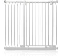Safetots Barrera Extra Alta Elite de Seguridad para Bebés, 107cm - 116cm, Blanca Mate, Extra Alta de 100cm de Altura, Barrera de Presión para Escaleras, Puerta de Seguridad para Bebés para Puertas