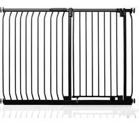 Safetots Barrera Extra Alta Elite de Seguridad para Bebés, 134cm - 143cm, Negra Mate, Extra Alta de 100cm de Altura, Barrera de Presión para Escaleras, Puerta de Seguridad para Bebés para Puertas