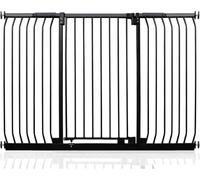 Safetots Barrera Extra Alta Elite de Seguridad para Bebés, 161cm - 170cm, Negra Mate, Extra Alta de 100cm de Altura, Barrera de Presión para Escaleras, Puerta de Seguridad para Bebés para Puertas