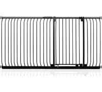 Safetots Barrera Extra Alta Elite de Seguridad para Bebés, 198cm - 207cm, Negra Mate, Extra Alta de 100cm de Altura, Barrera de Presión para Escaleras, Puerta de Seguridad para Bebés para Puertas