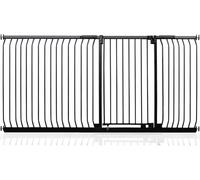 Safetots Barrera Extra Alta Elite de Seguridad para Bebés, 207cm - 216cm, Negra Mate, Extra Alta de 100cm de Altura, Barrera de Presión para Escaleras, Puerta de Seguridad para Bebés para Puertas