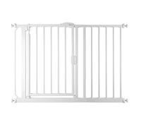 Safetots Puerta de Seguridad Autoajustable con Cierre Automático, 111cm - 118cm, Blanca, Puerta de Bebé con Cierre Automático, Barrera de Seguridad para Niños Pequeños, Instalación Fácil