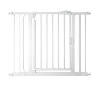 Safetots Puerta de Seguridad Autoajustable con Cierre Automático, 96,6cm - 103,6cm, Blanca, Puerta de Bebé con Cierre Automático, Barrera de Seguridad para Niños Pequeños, Instalación Fácil