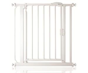 Safetots Puerta de Seguridad Autoajustable con Cierre Automático, Estrecha, 68,5cm - 75cm, Blanca, Puerta de Bebé con Cierre Automático, Barrera de Seguridad para Niños Pequeños, Instalación Fácil
